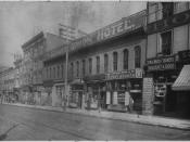 Street scenes showing railroad ticket broker offices on Market Street in St. Louis. - NARA - 283612