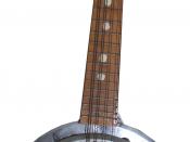 English: a Turkish Banjo Mandolin built like Cümbüş, stringed instrument of relatively modern origin. Developed in the early 20th century by Zeynel Abidin Cümbüş. Attention, on the instrument it's written Cünbüş.
