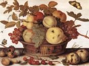 “Fruit Basket”, oil on wood