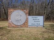 The entrance to Nathan Bedford Forrest State Park along TN-191 in Benton County, Tennessee, in the southeastern United States.