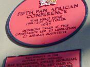 English: A plaque commemorating the Fifth Pan African Conference/Congress held in Manchester in 1945.