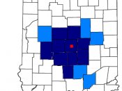 Map of Indianapolis-Anderson-Columbus Combined Statistical Area