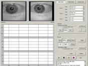 English: GUI of the Eye Tracking Device Software