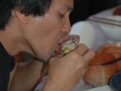 Raul Arellano eating Balut. Read my review/experience of eating Balut here.