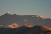 General view of the La Silla observatory, as seen from the road that leads to the Las Campanas Observatory.