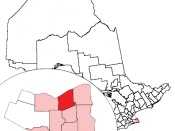Location of St. Catharines and its census metropolitan area in Ontario