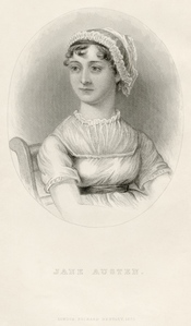Portrait of Jane Austen, from the memoir by J. E. Austen-Leigh. All other portraits of Austen are generally based on this, which is itself based on a sketch by Cassandra Austen