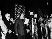On October 1, 1949 a grand ceremony was witnessed by 300,000 people in Beijing's Tiananmen Square, and Mao Zedong, chairman of the Central People's Government, solemnly proclaimed the founding of the People's Republic of China (PRC).
