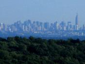 English: The Midtown Manhattan skyline as seen from Nordkop Mountain in Suffern, New York, 30 miles northwest.