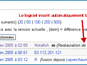 Français : Résumé après révocation Screenshot de notafish Licence GFDL pour le contenum et GPL pour le logiciel