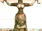 Snake goddess from the Palace of Knossos, Crete.