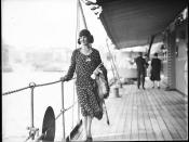 Donna Adelaide Grossardi posing on the deck of HNLMS JAVA, 10 October 1930