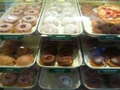 An assortment of doughnuts on display in a shop in Washington, D.C..