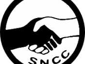 A replication of a pin made by the SNCC for the civil rights movement.