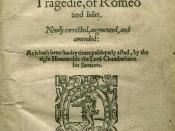 English: Title page of the second quarto edition (Q2) of William Shakespeare's play Romeo and Juliet printed by Thomas Creede in 1599.