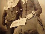 English: Wyatt Earp with his mother Virginia Ann Cooksey Earp c. 1856. Wyatt was named by his father Nicholas for Captain Wyatt Berry Stapp, leader of 