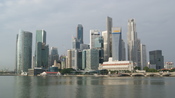 English: A picture of the Singapore Skyline, early in the morning.
