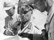 Field Marshal Erwin Rommel, Commander of the German forces in North Africa, with his aides during the desert campaign. 1942