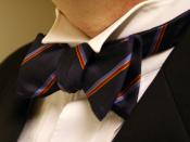 A striped bow tie.