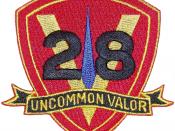 English: The insignia of the United States Marine Corps 28th Marines.