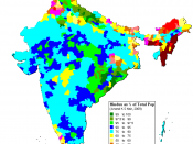 English: Thematic map showing the distribution of Hindus in India (Districtwise).