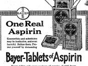 One of the first advertisements for Bayer Aspirin aimed at American consumers, just before the U.S. patent for aspirin was to expire.