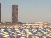 English: A zoom-in photo of a dock on Lake Michigan in Chicago.