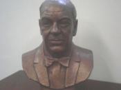 English: Bust of Clement Stone, taken at the Canadian headquarters of the Combined Insurance Company of America.