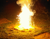 English: A thermite reaction using Ferric Oxide.