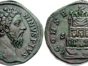 English: Divus Marcus Aurelius. Died AD 180. :Æ Sestertius (29.23 g, 11h). Rome mint. Struck under Commodus, AD 180. :::DIVUS M ANTONINUS PIUS, Bare head right :::CONSECRATIO, Funeral pyre with four stories, ornamented with statues and garlands, surmounte