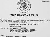 A summons for jury duty in a United States district court
