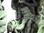 Herculec with three-headed dog Cerber from Had, Brno, Parnas fontana