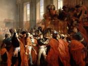 Napoleon Bonaparte in the coup d'état of 18 Brumaire in Saint-Cloud.