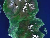 Landsat image of the Isle of Arran in Scotland.