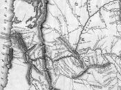 Detail of the Lewis & Clark expedition map showing the Columbia River. The Willamette River is identified as the 