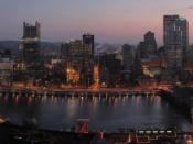 English: A panorama of Pittsburgh, Pennsylvania from Washington Heights. 8 stitched images. Original is 15000x4000