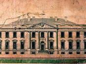 Elevation of the north side of the White House, by James Hoban, c. 1793. Progress drawing after having won the competition for architect of the White House. Collection of the Maryland Historical Society.