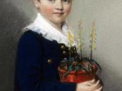 Charles Darwin (1809-1882) at age 7. The painting is the earliest picture known, of Charles Darwin.