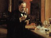 Louis Pasteur in his laboratory, painting by A. Edelfeldt in 1885.