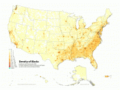 African American population density in the United States, 2000.