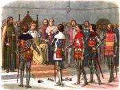 Richard FitzAlan, 11th Earl of Arundel; Thomas of Woodstock, 1st Duke of Gloucester; Thomas de Mowbray, Earl of Nottingham; Thomas de Beauchamp, 12th Earl of Warwick; and Henry, Earl of Derby (later Henry IV), demand Richard II to let them prove by arms t