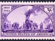 English: US Postage stamp, Transcontinental railroad issue, 1944, 3c Postage stamps and postal history of the United States|Transcontinental Railroad Category:Stamps of the United States 1941-1950 Category:First Transcontinental Railroad