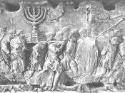 In this part of Titus' triumphal procession (from the Arch of Titus in Rome), the treasures of the Jewish Temple in Jerusalem are being displayed to the Roman people. Hence the Menorah.