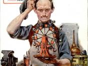 English: Cover of the October 1920 issue of Popular Science magazine, painted by American illustrator Norman Rockwell. It depicts an inventor working on a perpetual motion machine.