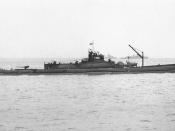 An Imperial Japanese Navy's I-400 class submarine, the largest submarine type of World War II.