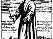 English: An illustration of an undertaker during the Bubonic plague.