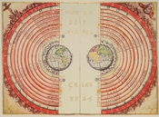 The Ptolemaic geocentric model of the Universe according to the Portuguese cosmographer and cartographer Bartolomeu Velho (Bibliothèque Nationale de France, Paris).