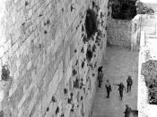 Pictured here is the Western Wall--one of the most sacred sites in Judaism. On the Jewish holiday Yom Kippur, hundreds of thousands of Jews flock to the site, praying and seeking atonement for their sins. Yom Kippur, the Day of Atonement, is the holiest d
