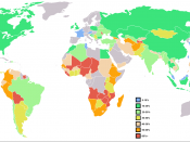 Percent poverty world map