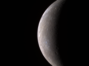 First high-resolution image of Mercury transmitted by the MESSENGER spacecraft (in false color, 11 narrow-band color filters)